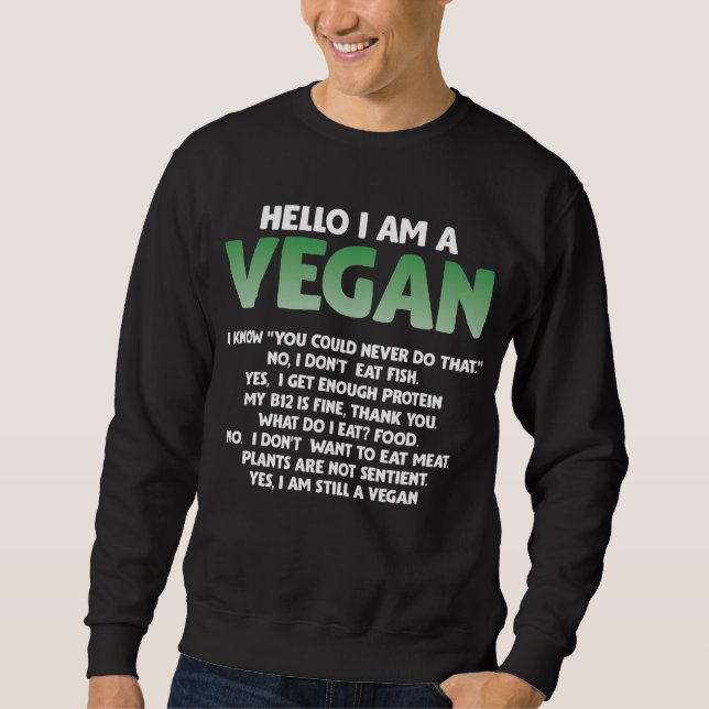 Sweatshirt Déclaration d'activisme pro Vegan Gym Athlete Vegg (Devant)