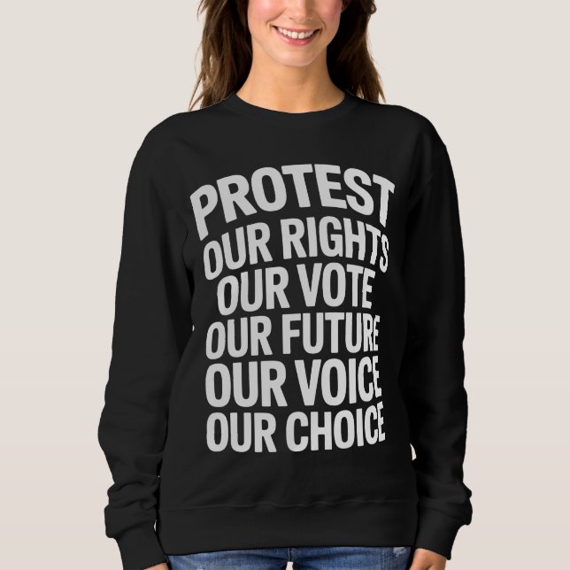 Sweatshirt Déclaration de protestation Hands Off Nos droits N (Devant)