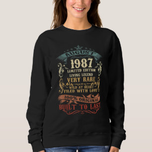 Sweatshirt Décoration vieille de 36 ans août 1987 36e anniver