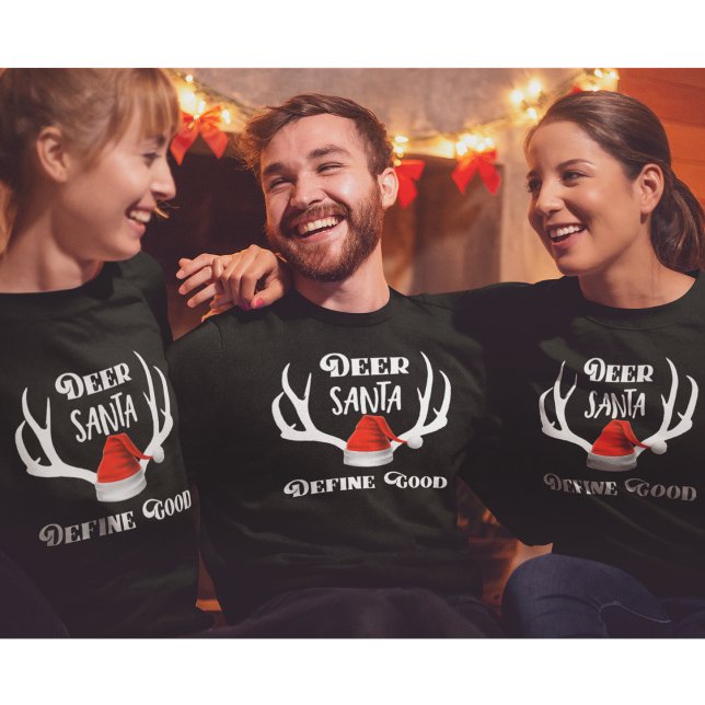Sweatshirt Deer Père Noël Définir de bons chasseurs de Noël (Créateur téléchargé)