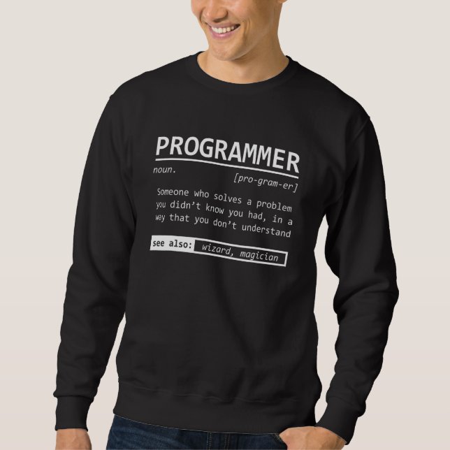 Sweatshirt Définition de programmeur Codeur Codage  Ingénieur (Devant)