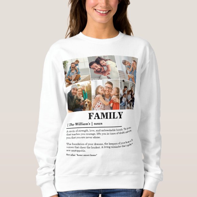 Sweatshirt Définition personnalisée de la famille de collages (Devant)