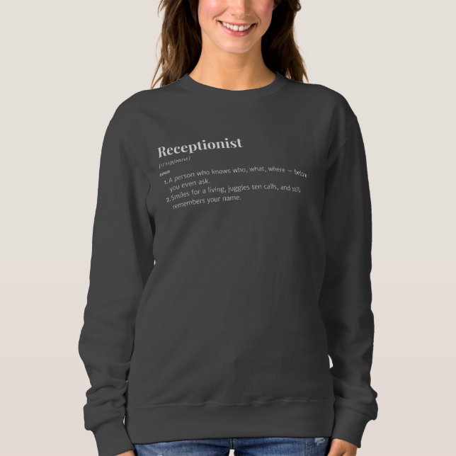 Sweatshirt Définition réceptionniste - Dictionary Style Cadea (Devant)