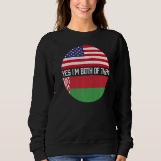Sweatshirt Demi-Américain Demi-Biélorusse États-Unis Drapeau 