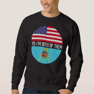Sweatshirt Demi-Américain Demi-Lazian Usa Drapeau Patrimoine 