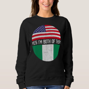 Sweatshirt Demi-Américain Demi-Nigérian Usa Drapeau Famille H