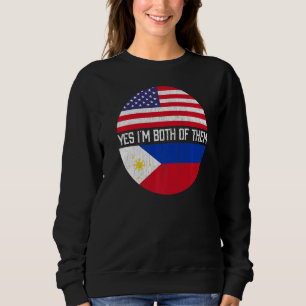 Sweatshirt Demi-américain demi-philippin Usa Drapeau famille