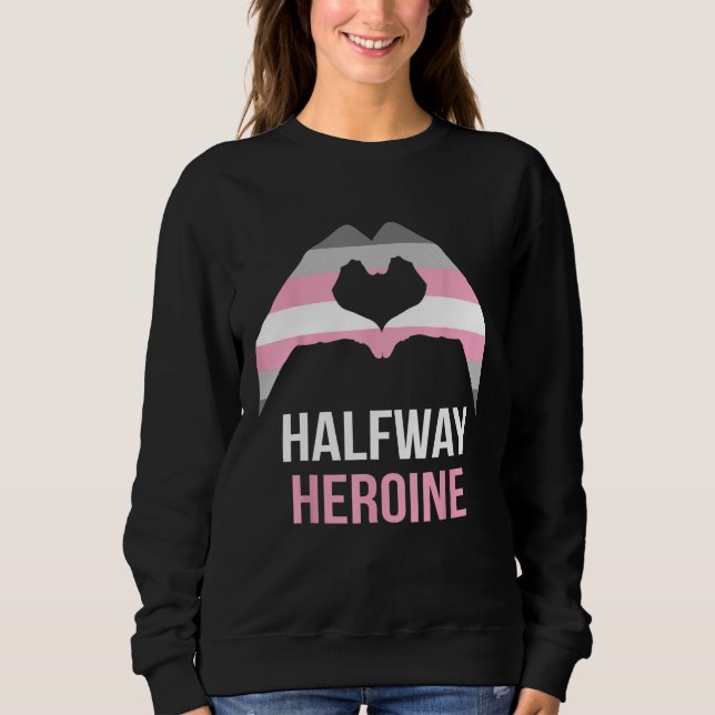 Sweatshirt Demigirl Quote Love Heart Demigirl Flag (Devant)