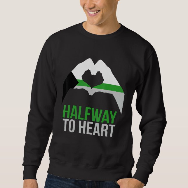 Sweatshirt Demiromantic Joke Heart Love Demiromantic Flag (Devant)