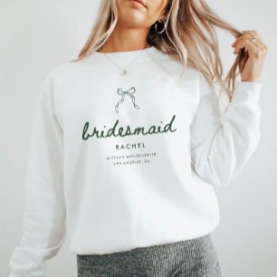 Sweatshirt Demoiselle d'honneur moderne Coquette Nom Enterrem