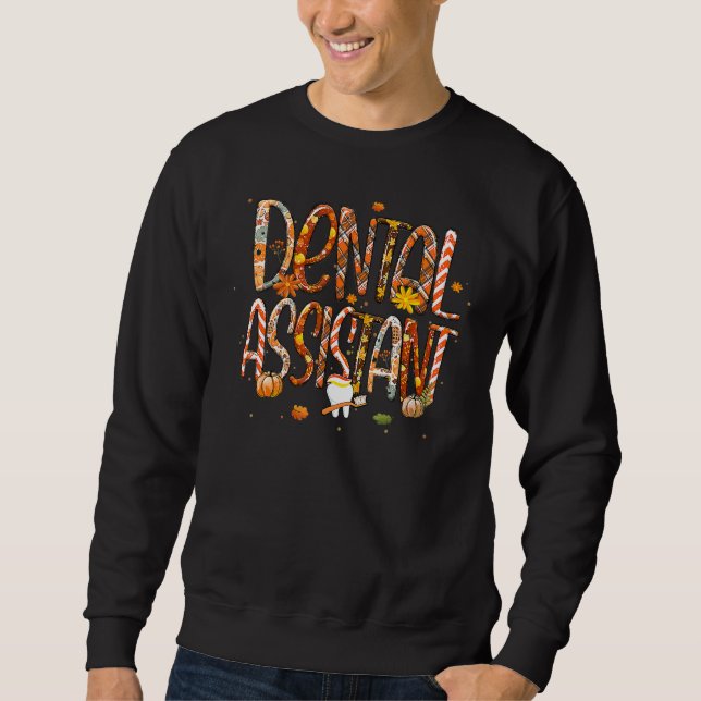 Sweatshirt Dental Assistant Leopard Plaid Pilgrim Hat Fall Th (Devant)