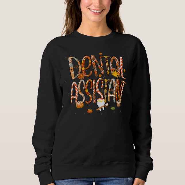 Sweatshirt Dental Assistant Leopard Plaid Pilgrim Hat Fall Th (Devant)