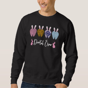 Sweatshirt Dental Crew mignonne Dents Leopard Jour de Pâques 