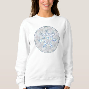 Sweatshirt Dentelle en céramique bleu & flocon de neige