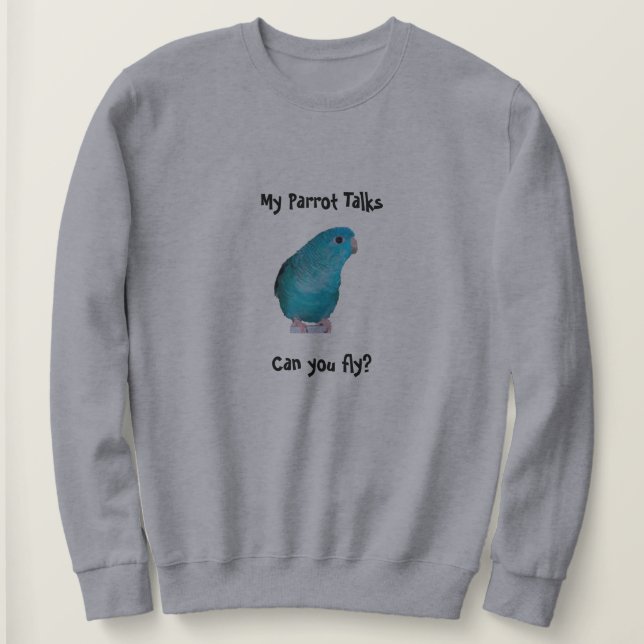 Sweatshirt Des entretiens de perroquet de Linnie, pouvez-vous (Design devant)