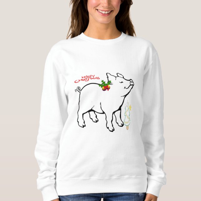 SWEATSHIRT DES FEMMES "CHRISTMAS PIGGY" (Devant)