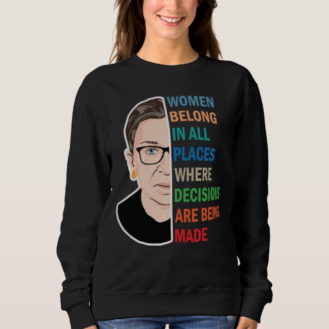 Sweatshirt Des Femmes Dans Tous Les Endroits Ruth Bader Ginsb (Devant)