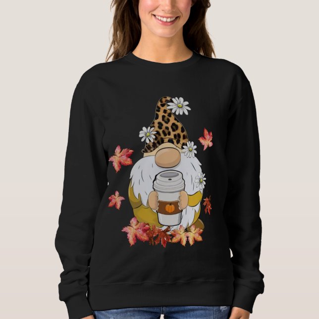 Sweatshirt Des Gnomes Portent Un Casquette Léopard Des Vibes  (Devant)