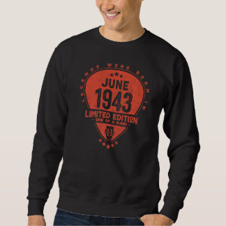 Sweatshirt Des Légendes Sont Nées En Juin 1943 Guitare