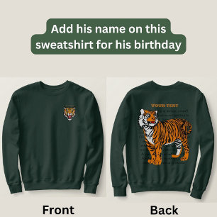 Sweatshirt Design personnalisé professionnel tigre Brown Oliv