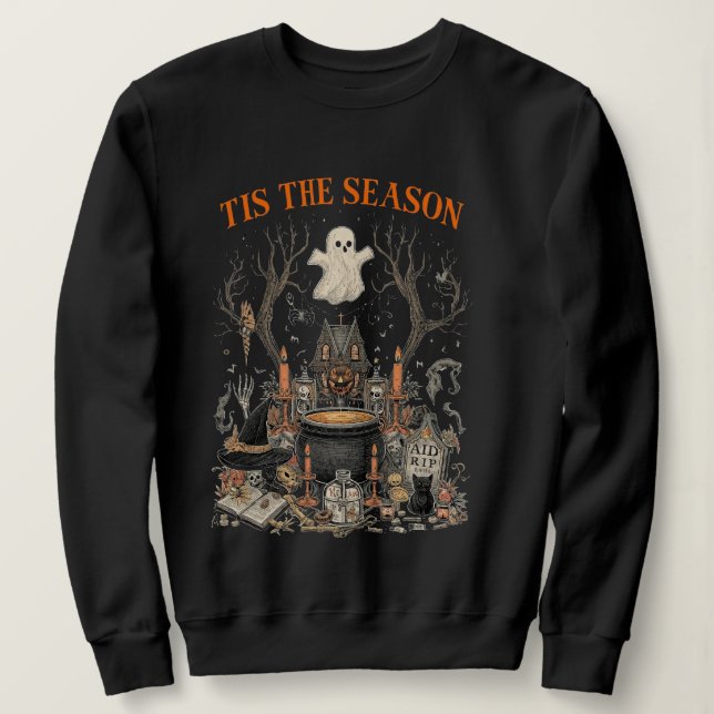 Sweatshirt Design Vintage Halloween éffrayant - Fantôme, Citr (Design devant)