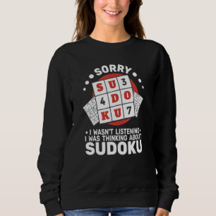 Sweatshirt Désolé, je n'étais pas Sudoku femmes Mots croisés 