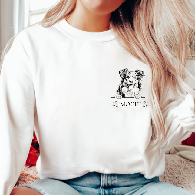 Sweatshirt Dessin à la main de chien berger australien person (Créateur téléchargé)