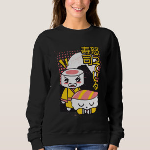 Sweatshirt Dessin animé de combattants de karaté de sushi drô