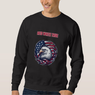 Sweatshirt Dessin de drapeau américain patriotique rouge blan