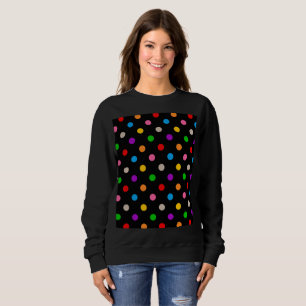 Sweatshirt Dessin de points noirs colorés arc-en-ciel 