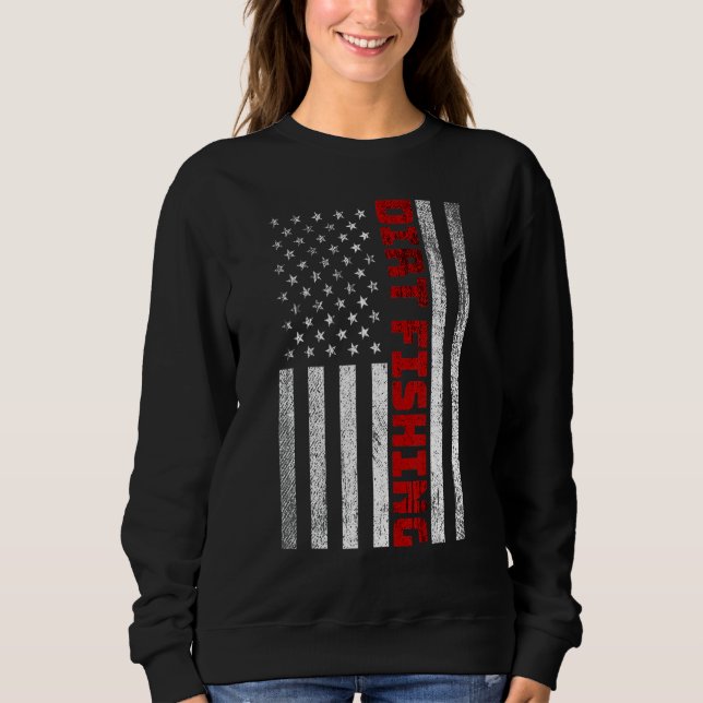 Sweatshirt Détecteur de métaux pêche à la terre Drapeau améri (Devant)