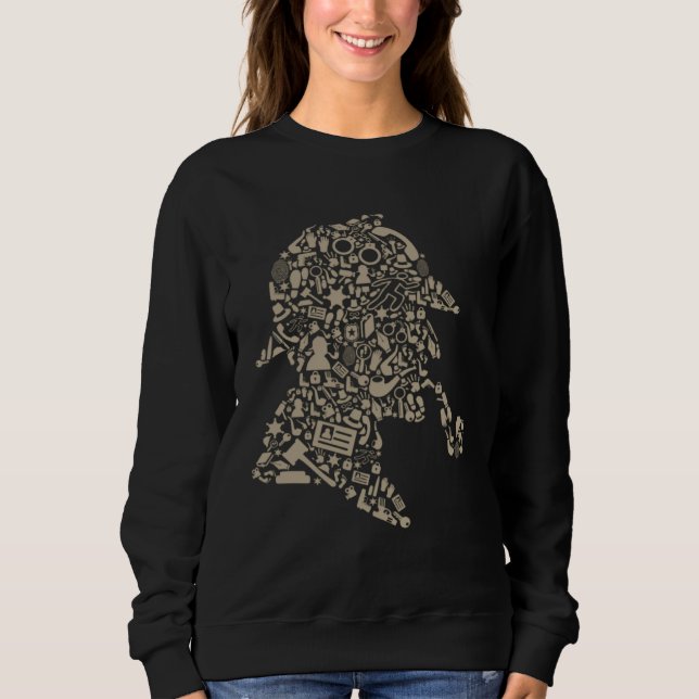 Sweatshirt Detective with a pipe  Silhouette of a Man With a  (Devant)