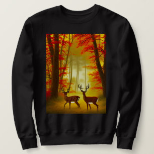 Sweatshirt Deux cerfs dans une forêt d'automne / Bois