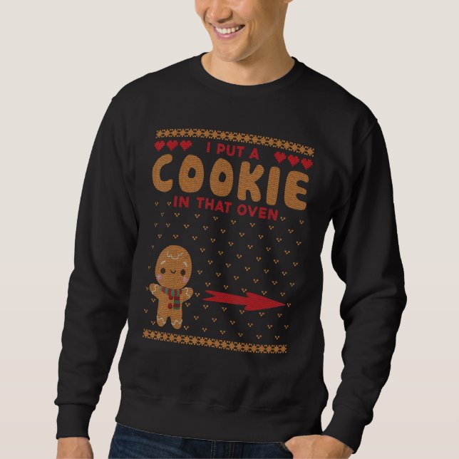 Sweatshirt Deux Cookies Dans Le Four Matching Noël Vilain (Devant)
