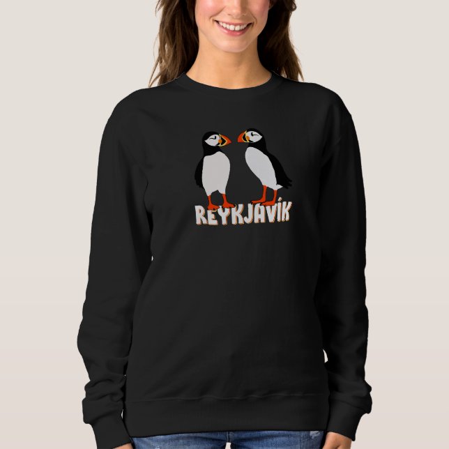 Sweatshirt Deux Cutes Puffins De Reykjavík Islande 1 (Devant)