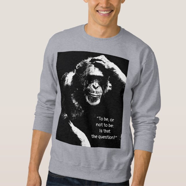 Sweatshirt Devis être ou ne pas être Hommes gris avant Imprim (Devant)