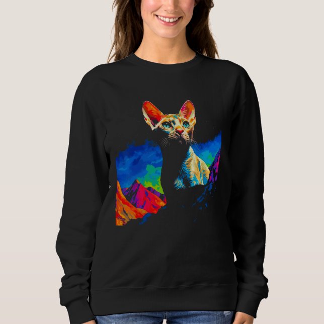 Sweatshirt Devon Rex Cat Art (Devant)
