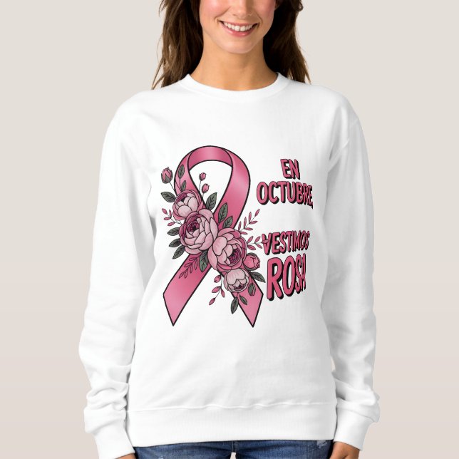 Sweatshirt Día internacional del Cáncer de Mama (Devant)