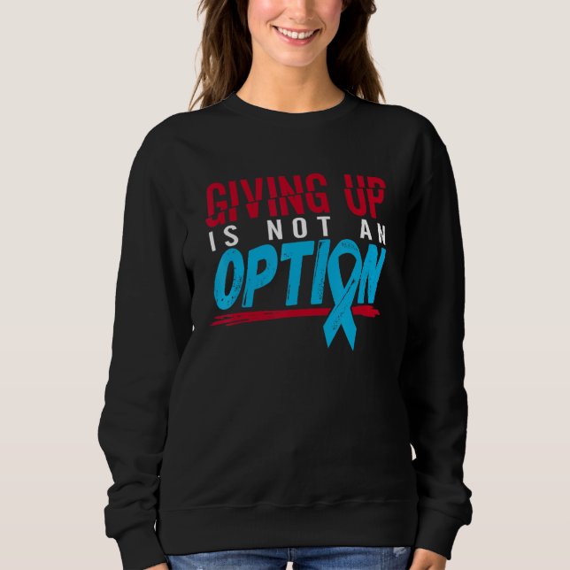 Sweatshirt Diabetes Awareness Blue Ribbon T1D Warrior (Devant)