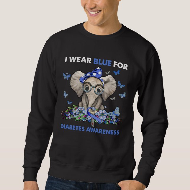 Sweatshirt Diabetes Awareness I Wear Blue (Devant)