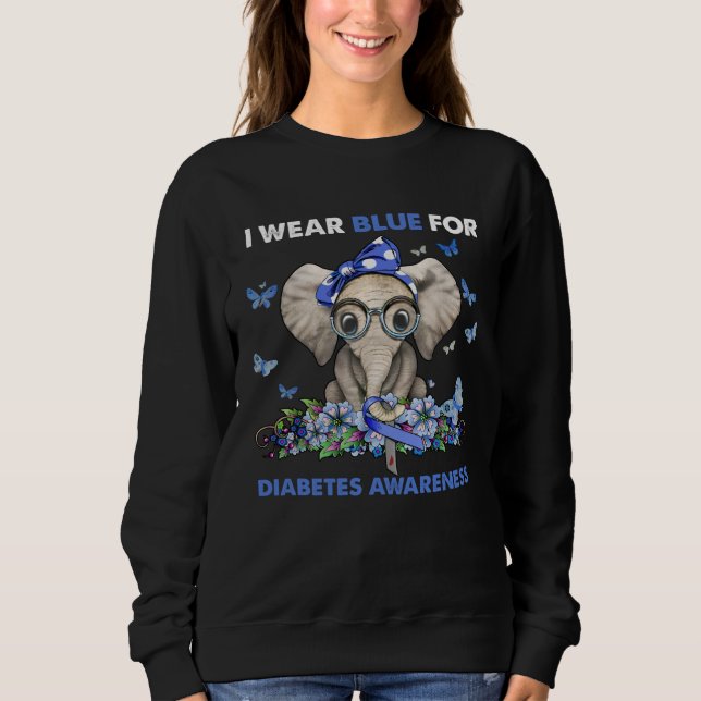 Sweatshirt Diabetes Awareness I Wear Blue (Devant)