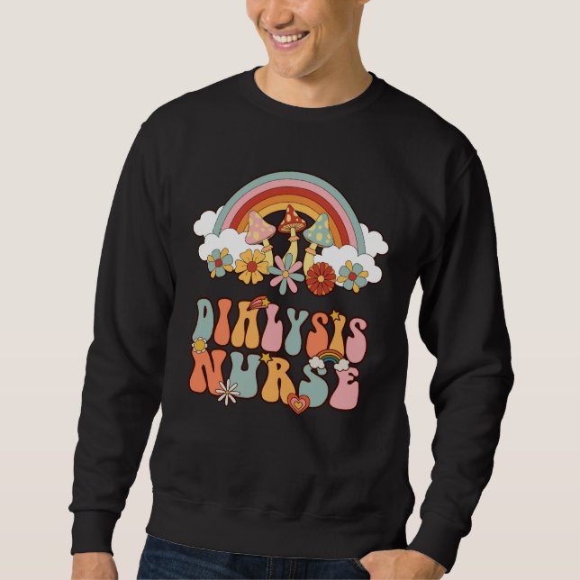 Sweatshirt Dialysis Nurse Nephrology Nursing Groovy Retro Rai (Devant)