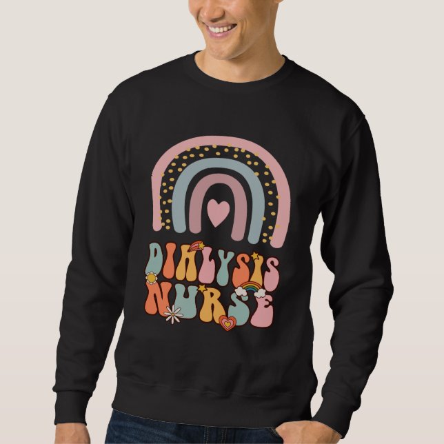 Sweatshirt Dialysis Nurse Nephrology Nursing Groovy Retro Rai (Devant)
