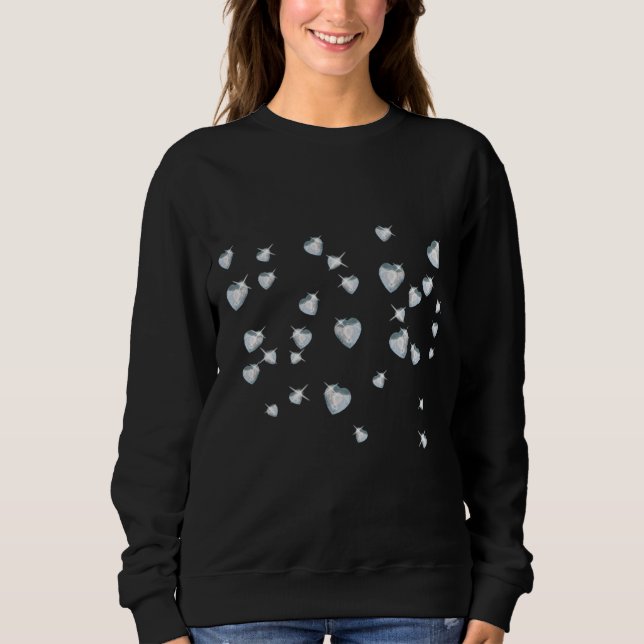 Sweatshirt Diamants étincelants du coeur (Devant)
