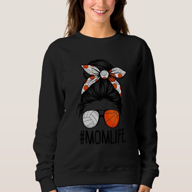 Sweatshirt Die Maman Vie Volleyball Basketball Mess Fête des  (Devant)