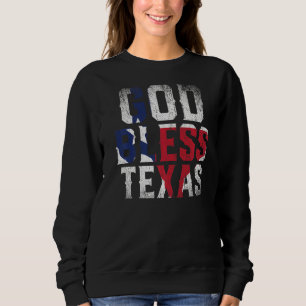 Sweatshirt Dieu Béni Texas Drapeau Patriotique Fier Texan Us