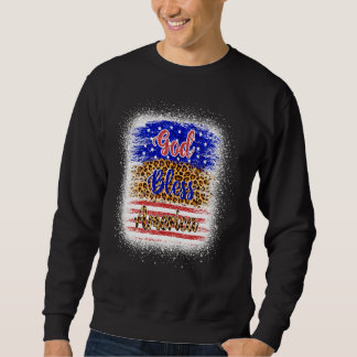 Sweatshirt Dieu bénisse l'Amérique 4 juillet Leopard American