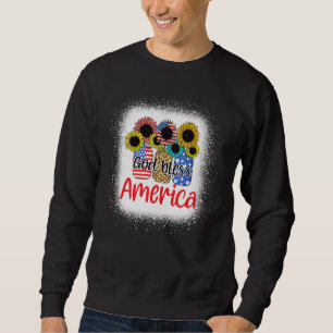 Sweatshirt Dieu bénisse l'Amérique Mason Jar 4 juillet chréti