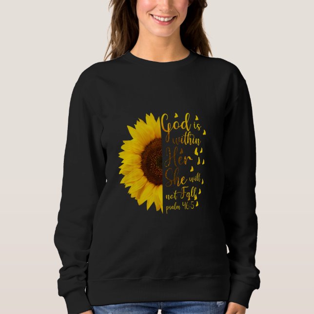 Sweatshirt Dieu est en elle Elle ne tombera pas Psaume 465 Ch (Devant)