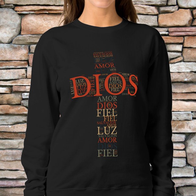 Sweatshirt Dieu et la foi Croix Chrétienne Espagnol féminin (Créateur téléchargé)
